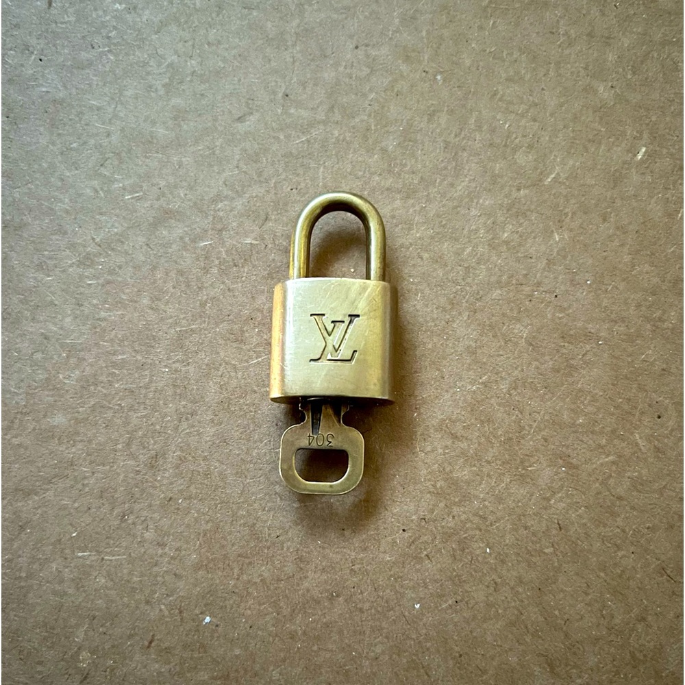 Louis Vuitton Authentic Lock and Key #304 Brass Gold